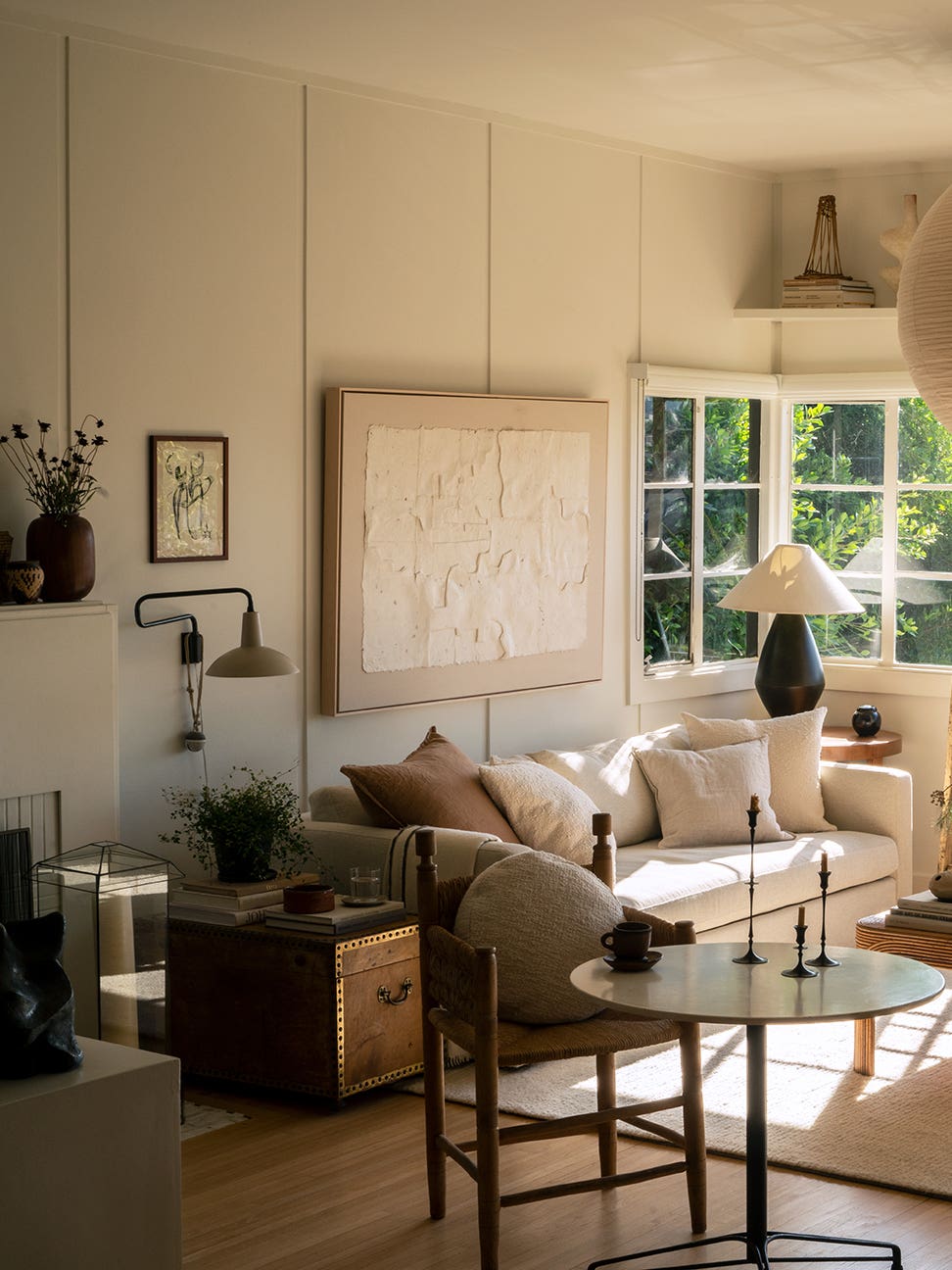 sunny living room with vintage furniture